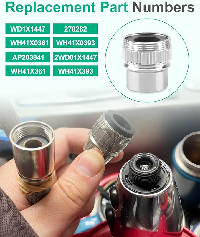 WD1X1447 Faucet Adapter Fit for GE Portable Dishwashers, Replace 270262 AP203841 2WD01X1447 WH41X0361 WH41X0393 WH41X361 WH41X393