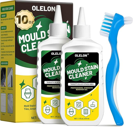 2 Pack Mold Stain Remover Gel Grout Cleaner for Washing Machine Cleaner Shower Bathroom Seal and Grout Stain Remover with Brush