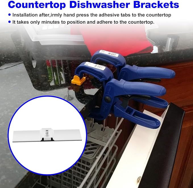 Granite Dishwasher Mounting Bracket Kit - Granite Grabber Dishwasher Mounting Bracket Suitable for Dishwasher Countertop Installation Kit