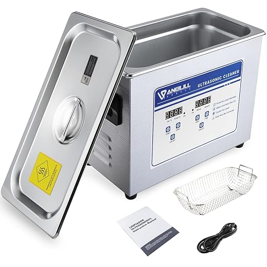 Anbull 4.5L/1.2Gal 180W Professional Ultrasonic Cleaner Machine with 304 Stainless Steel and Digital Timer Heater for Jewelry Watch Coin Glass Circuit Board Small Parts