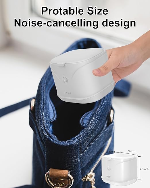 BCOM Retainer Cleaner,Jewelry Cleaner Ultrasonic Machine 46kHz, Jewelry&Retainer Cleaner 2-in-1 Professional Portable Dental Jewelry Pod Deep Clean forJewelry,Retainer,Mouth Guard, Ring New Year Gift