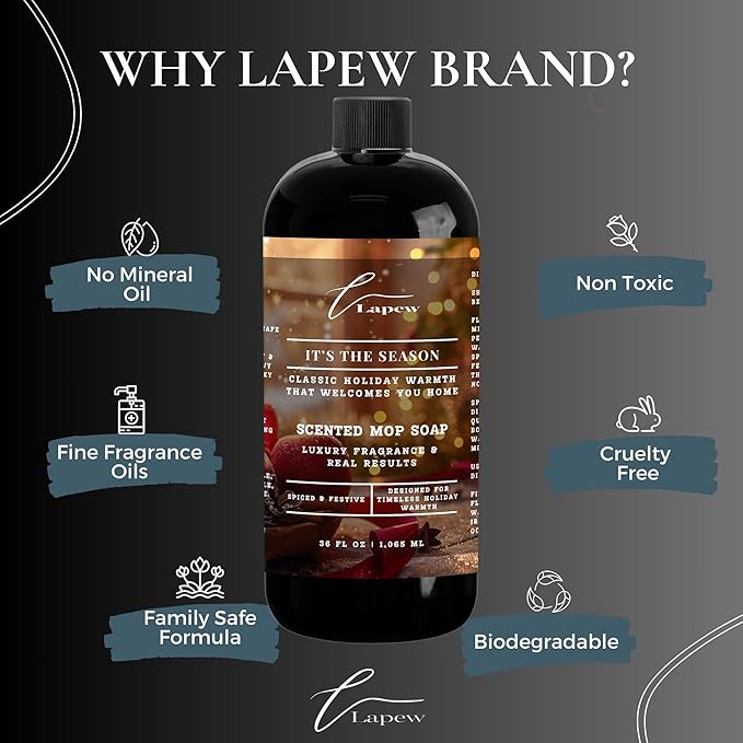 Luxury Floor Cleaner, Scented Mop Soap Concentrate | Hard Floor Cleaner for Tile, Vinyl, Laminate, LVP & Sealed Hardwood | Low-Foam, Streak-Free | 36 oz | It's The Season
