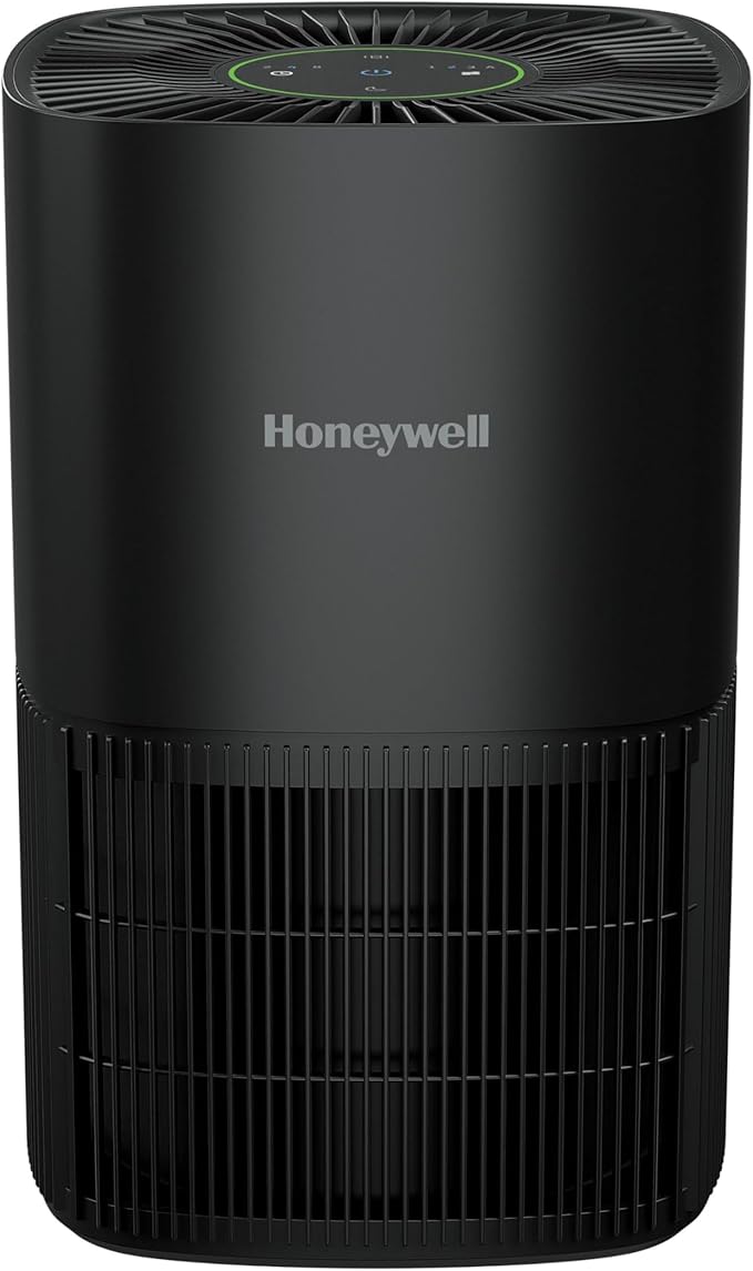 Honeywell AllergenPlus HEPA Air Purifier for Home, 530 Ft² Rooms in 1 hour, 3-in-1 Filter, Compact Design, Auto Mode, Reduces Allergens, Dust, Pollen, Smoke, Pet Dander, Odors, Black, HPA125B