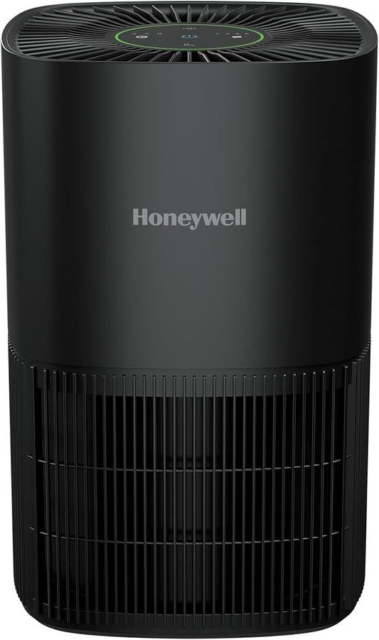 Honeywell AllergenPlus HEPA Air Purifier for Home, 530 Ft² Rooms in 1 hour, 3-in-1 Filter, Compact Design, Auto Mode, Reduces Allergens, Dust, Pollen, Smoke, Pet Dander, Odors, Black, HPA125B
