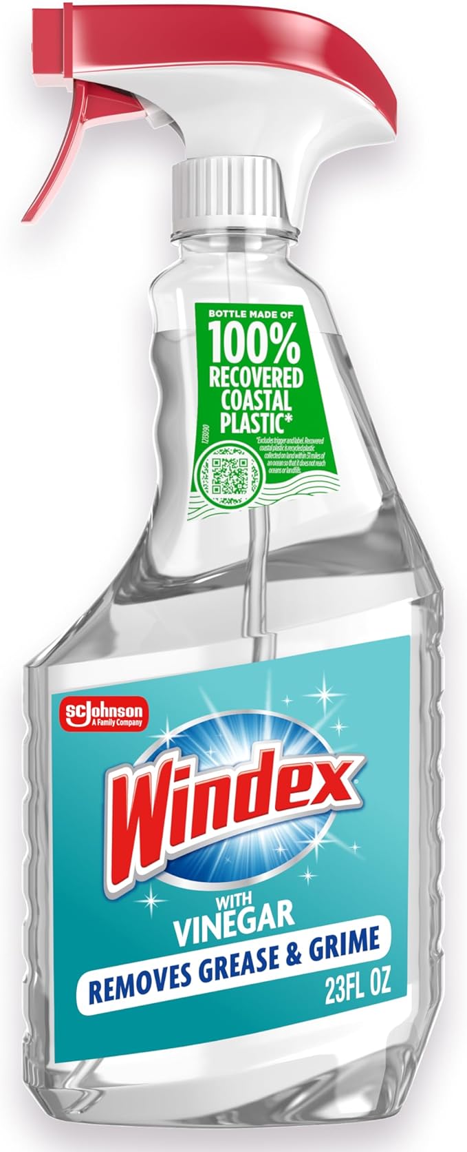 Windex Vinegar Glass and Surface Cleaner Spray Bottle, Packaging Designed to Prevent Leakage and Breaking, Surface Cleaning Spray, 23 Fl Oz