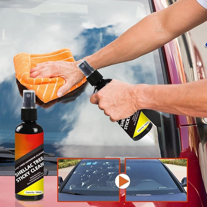 Cars Tree Sap Cleaner – 100ml Bird Dropping Remover Spray | Auto Exterior Detailing Solution, Resin AND Sticker resSidue Dissolver for Paint Glass Bumpers Vehicle Care