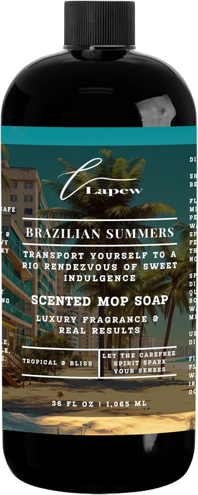 Brazilian Summers Scented Mop Soap Concentrate 36 oz | Premium Fragranced Floor Cleaner | Streak-Free | Hard Floor Cleaning Solution | Eco Friendly | Made in USA