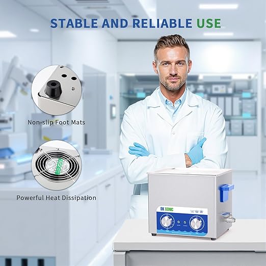 DK SONIC Ultrasonic Cleaner,10L 240W Sonic Cleaner with Heater&Mechanical Timer,Ultrasonic Carburetor Cleaner for Cleaning Gun,Engine,Carburetors,Chains(Include Basket)
