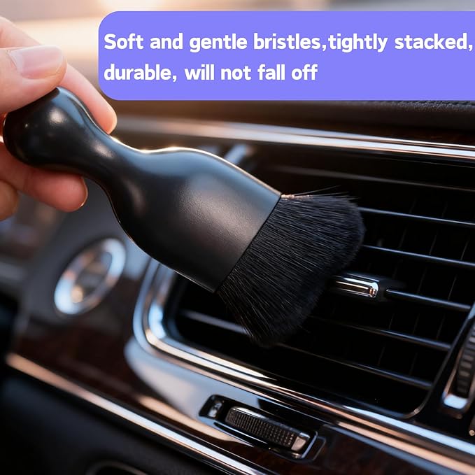 Bestac Car Interior Detailing Brush - Soft Bristle Auto Cleaning Tool for Dashboard, Dusting & Interior Surfaces