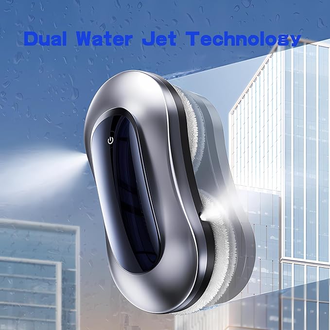 Window Cleaning Robot X11 Pro with Dual-Spray System 70ml Water Tank 3000Pa Strong Suction Auto Edge Detection 2 Cleaning Modes Remote Control for Frameless & Framed Glass