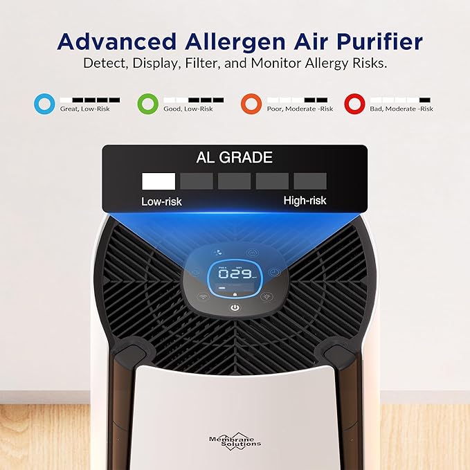 Membrane Solutions Air Purifiers for Home Large Room up to 3027 Ft² in 1 Hr With Smart WiFi & Alexa, ECO &AUTO Mode, 21dB Quiet Air Cleaner Removes Pet Dander Odors Allergies Dust Pollen, MS601