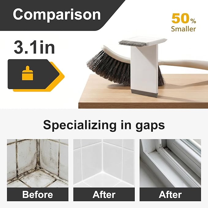 Li&Zhao Sink Squeegee 2-in-1 Scrub Brush, Multi-Functional Small Squeegee for Sink and Countertop Cleaner, Effective Sink Scraper for Wet Dry Messes on Kitchen Surfaces, Tiles, Stove