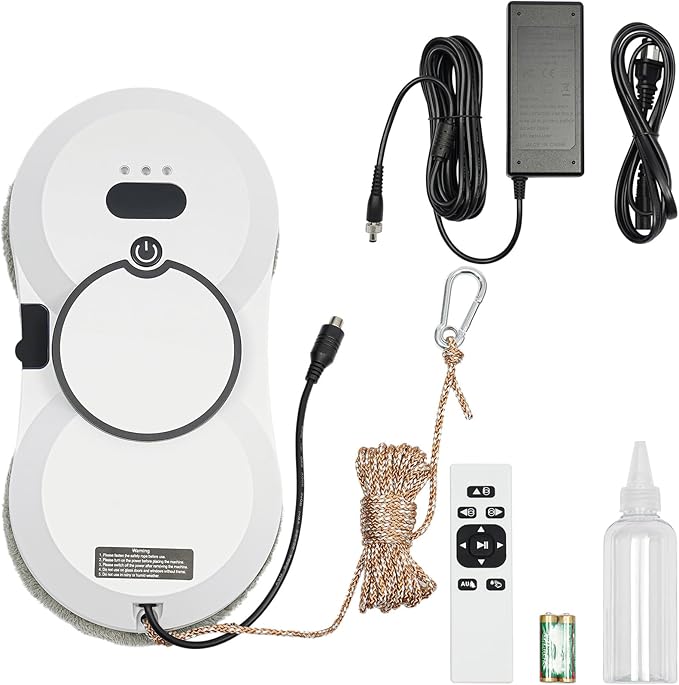 Window Cleaner Robot, Window Cleaning Robot with Water Spray, Automatic Cleaning with Intelligent Path Planning, 2800Pa Suction Power,Edge Detection Technology, Remote Control, Robot Window Cleaner