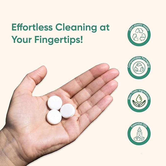 Green Llama Eco-Friendly and Sustainable All-Purpose Refill Tablets | 8-Pack | Lemon Grass Scent | Natural Cleaning Solution for Home with Certified Compostable Packaging
