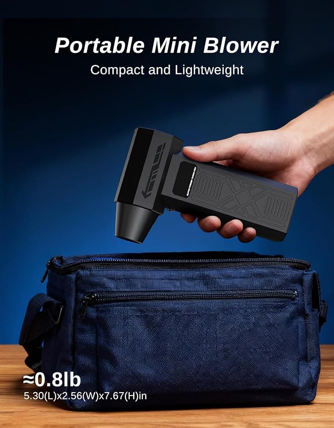 Compressed Air Duster - Rechargeable Electric Air Blower for Keyboard,Camera,PC Vents,Car Interiors & Home,Outdoor Dusting - 280,000 RPM,5 Nozzles,4 Speeds,Fast Charging