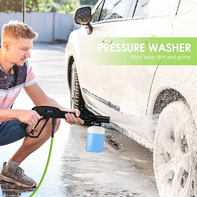 Pressure Washer 5000 PSI,2.8 GPM Power Washer with Foam Cannon,Portable Cleaner with 33ft Hose Reel,4 Nozzle Tips,and Soap Bottle for Cars/Home/Driveways/Patios/Decks/Fences(Dark Green)