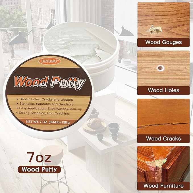 SEISSO Wood Furniture Repair Kit, 12 Colors Wood Repair fillers with Wood Putty. Used for Stains, Scratch, Wood Floors, Stains, Tables, Desks, and Cover Ups