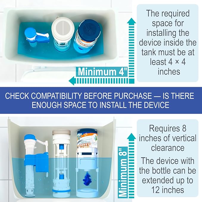 Automatic Toilet Bowl Cleaner with Refill — Antibacterial Flush-Activated Cleaning System, Toilet Cleaners for Hard Water, Helps Remove Rust & Limescale, Long-Lasting Performance & Fresh Apple Scent