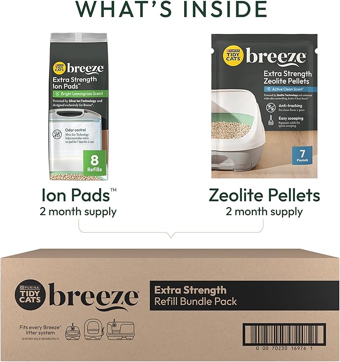 Purina Tidy Cats Breeze Cat Litter Extra Strength Refill Bundle (Pack of 2)