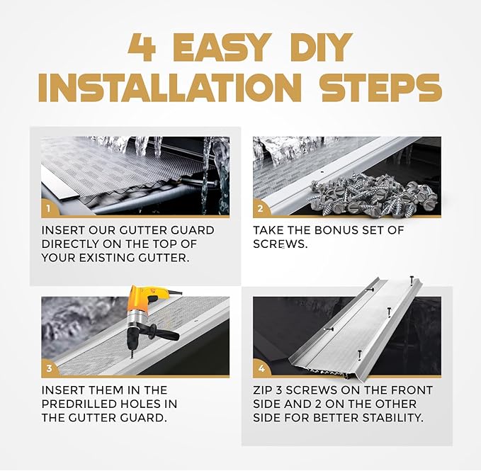 Micromesh 6 inch Gutter Guards Leaf Protection, 1 Feet Sample Pack Black, Stainless Steel Mesh, Aluminum Gutter Covers, Contractor Grade Gutter Guard from Manufacturer