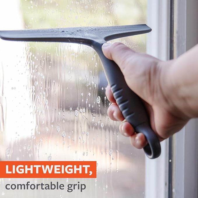 Full Circle Clean Ocean Squeegee - Shower, Glass, Window, Tile, Windshield - Streak-Free Finish with Rotating Hook for Easy Storage