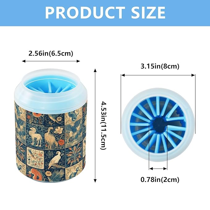 Dog Paw Cleaner Cups for Dogs Pets Foot Washer Paw Scrubber for Medium Small Cats Dogs Cleaning Cup Multicoloured Animals