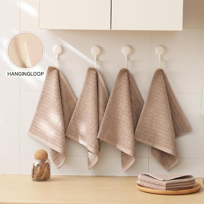100% Cotton Kitchen Dish Cloths Set (8 Pack) – 13 x 13 Inches Ultra Soft Absorbent Dish Towels for Washing Dishes Scrubbing Dish Cloths Sets