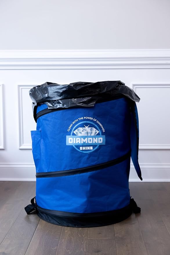 Diamond Shine Collapsible Garden Bag for Yard Waste, 47 Gallon Reusable Container Indoor & Outdoor Ultra With Durable Zipper & Handles