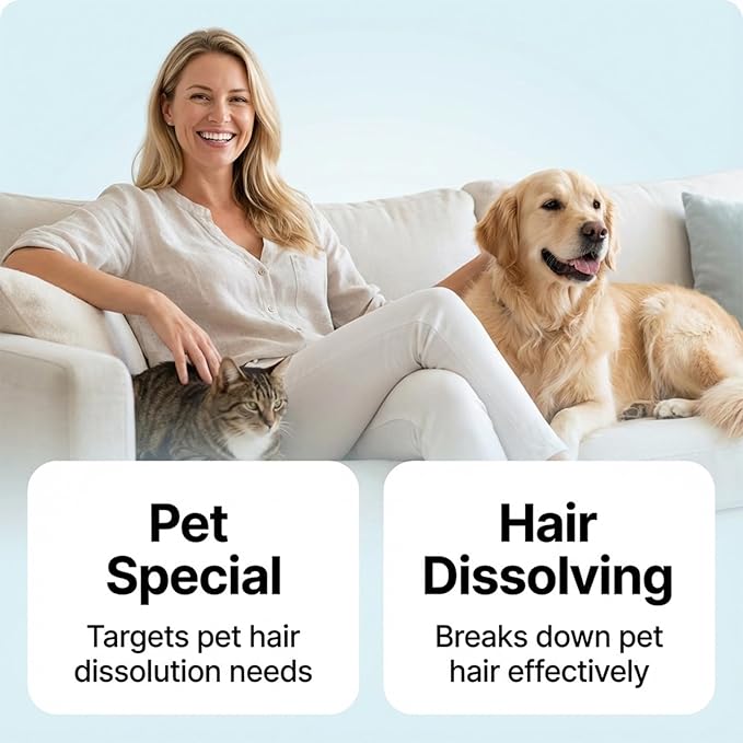 Washing Machine Pet Hair Dissolver,Pet Hair Dissolver & Laundry Cleaner,Gently Removes Dog Cat Hair from Clothes,Safe for Washing Machine,Effective for Home Fabric Care (1, 100g)