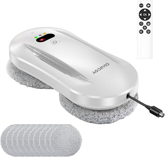 Window Cleaning Robot with Auto Water Spray & Smart Navigation, Automatic Window Cleaner Robot for Inside/Outside Glass with Triple Safety System, Edge Detection and Remote Control