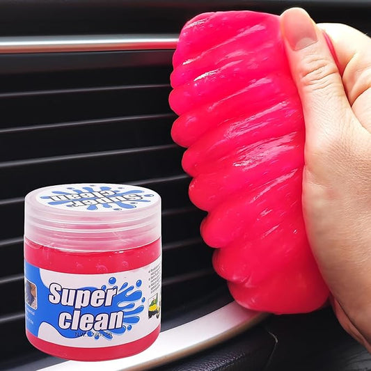 Pink Car Cleaning Gel, Cute Car Accessories for Women Interior, Car Detailing Kit for Vents, Dust Cleaning Slime, Keyboard Cleaner Putty, Car Essentials for New Car, 5.6oz