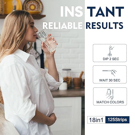 All-New 18 in1 Drinking Water Test Kit-125 Water Quality Test Strips for Well Tap Test Kit,Water Testing Strips for Home Drinking Water Testing,Hardness,Chlorine, Lead,Iron, Copper,Fluoride