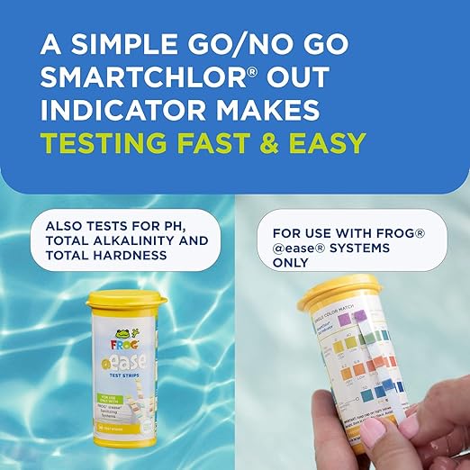 FROG @Ease Test Strips for Hot Tubs and Swim Spas - Test Strip with Out Indicator for FROG @Ease SmartChlor Cartridges, pH, Total Alkalinity and Total Hardness - 30 Test Strips