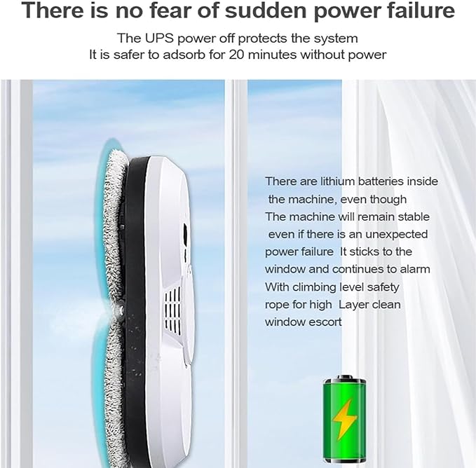 Window Cleaning Robot Window Robot Vacuum Cleaner 2800Pa Strong Suction Smart Window Cleaning Robot, Remote Control, Cleaning for Interior/Exterior Windows Mirror Door