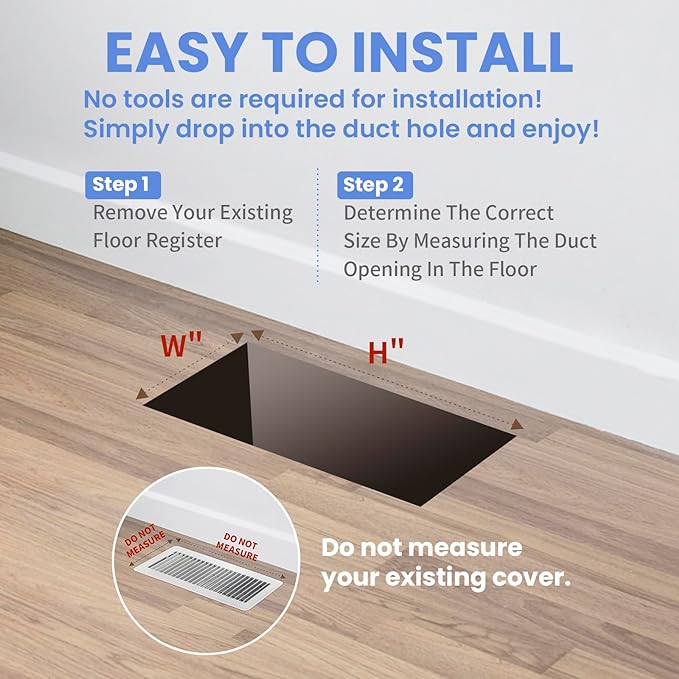 4x12 Inches Heavy Duty Walkable Floor Register - Easy Adjust Air Supply Lever Decorative Floor Vent Covers - Savannah Design Vent Covers for Home - Antique Brass - Matte Black