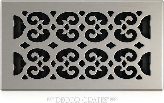 Decor Grates SPH612-NKL Floor Register, 6x12, Nickel Finish