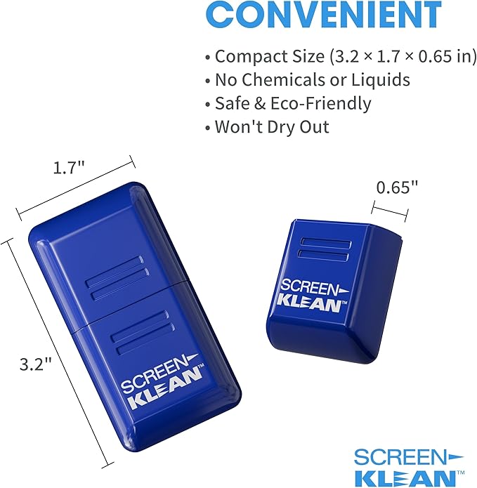 CarbonKlean ScreenKlean Tablet Screen Cleaner - Compatible with iPad, Android & Amazon Tablet - with Carbon Microfiber Tech-Injected Blue-1 Count (Pack of 1)