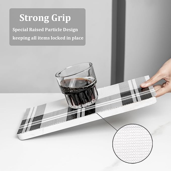 Drawer Shelf Liner for Kitchen Cabinets 12 in x 20 FT, Non Adhesive Slip Resistant Shelf Paper Easy to Clean, Strong Grip Thickened Waterproof Washable Mats for Pantry Shelves Cupboard Dresser, Black
