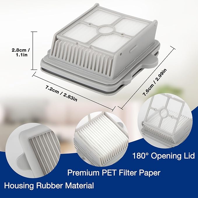 2 Pack F25 Replacement Filters Fits for Roborock F25/F25 ACE/F25 ALT/F25 LT/F25 RT/F25 ACE/F25 GT Cordless Wet Dry Vacuum Cleaner