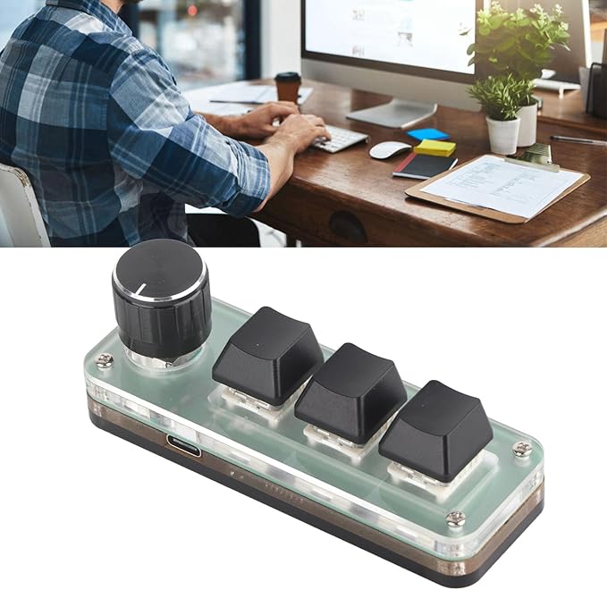 Mini Mechanical Keyboard, Programmable USB Macro Pad, RGB Backlight Gaming Keypad with DIY Programming and Knob Control