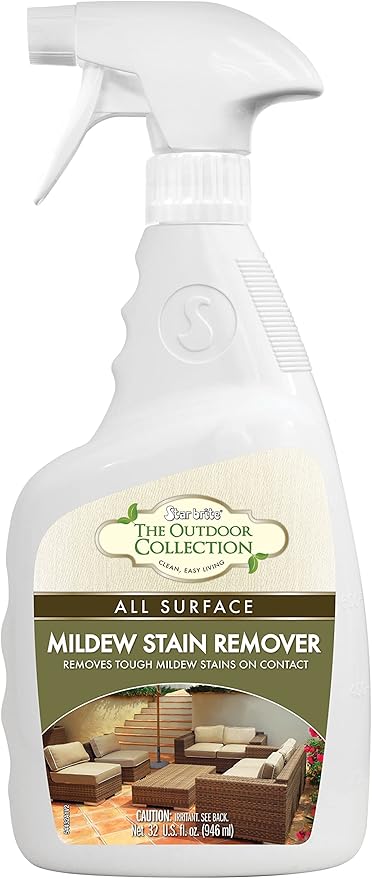 STAR BRITE Outdoor Collection All Surface Mold Stain & Mildew Stain Remover Spray - Cleans & Removes Stains on Contact - 32 OZ Spray (054432)