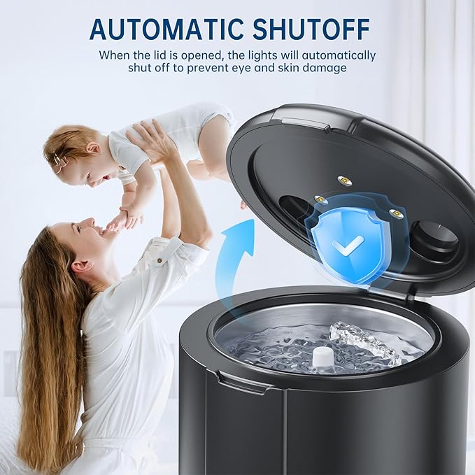 45kHz Ultrasonic Retainer Cleaner, Dental Cleaning Pod for Mouth Guard, Invisalign, Aligner, Night Guard, Braces, Toothbrush, Jewelry, Powerful Denture Cleaner Machine with Digital Timer (Black)