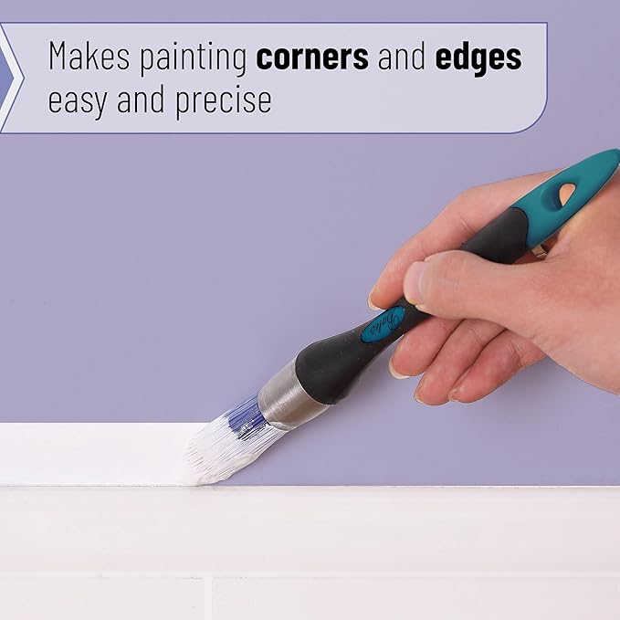 Bates Trim Brush, 0.75-Inch, Small Paint Brush, Trim Brushes for Painting, Blue-Black