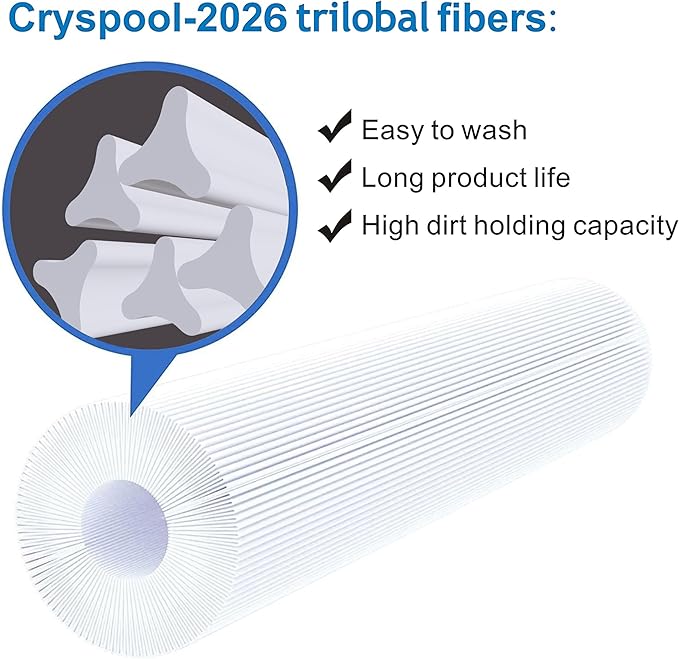 Cryspool® 06008 Filter Compatible with 6CH-940, PWW50P3 (NOT PWW50P4), FC-0359, Viking Spa Hot Tub Filter, 45 Sq. Ft Spa Filter Cartridge, 2 Pack