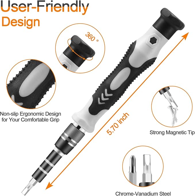 Precision Screwdriver Set, Premium 115 in 1 Magnetic Repair Tool Kit for Electronics, Computer, iPhone, Laptop, Game Console, Watch, Eyeglasses, and DIY