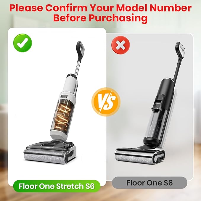 【Not for Switch S6 Stretch/S7 Pro】2 Roller Brush and 4 HEPA Filter Replacement for Tineco Floor One Stretch S6,S7 Stretch Ultra,S7 Stretch Steam,S9 Artist Pro/Steam,i5/i6 Stretch