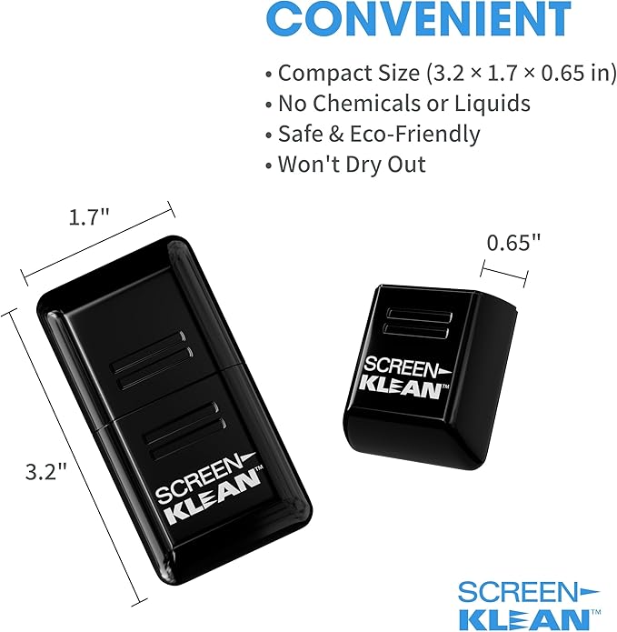 CarbonKlean ScreenKlean Tablet Screen Cleaner - Compatible with iPad, Android & Amazon Tablet - with Carbon Microfiber Tech-Injected Black-1 Count (Pack of 1)