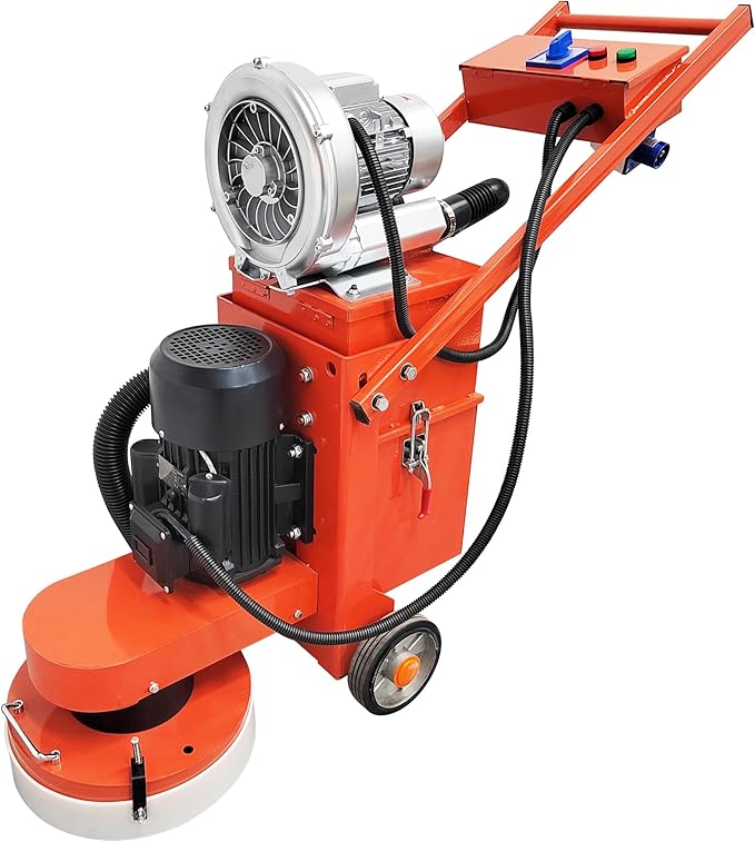 Cement Ground Grinder Epoxy Floor Grinding Machine Concrete Floor Polisher with 20L Vacuum Dust Collector Concrete Surface Grinder with Terrazzo Plate 220V