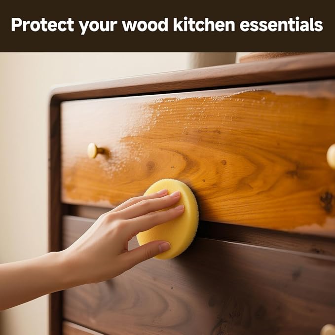 Non-Toxic Wood Wax for Furniture - 100% Natural Chalk Paint Wax for Sealing & Protecting Painted and Raw Wood Surfaces, Wooden Floors & More - Clear Protective Finish, 7 Oz (Includes Tools)