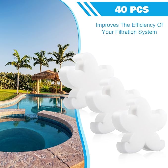 Patelai 40 Pcs Hot Tub Sponge Spa Cleaning Sponges for Hot Tub Oil Absorbing Cleaning Scum for Spa, Bathtub and Swimming Pool to Soak up Oils Bathtub Accessories(Starfish Style)